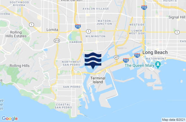 Mapa de mareas Los Angeles Harbor Mormon Island, United States