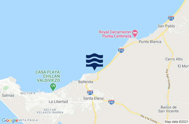Mapa de mareas Los Capaes, Ecuador
