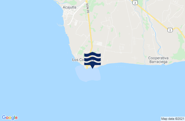 Mapa de mareas Los Cóbanos, El Salvador