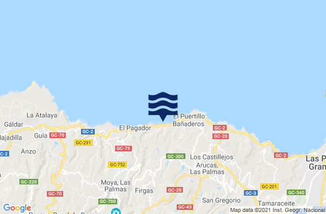 Mapa de mareas Los Enanos, Spain