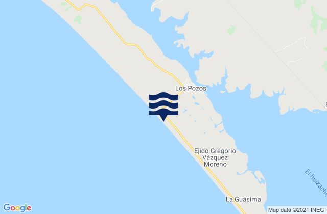 Mapa de mareas Los Pozos, Mexico