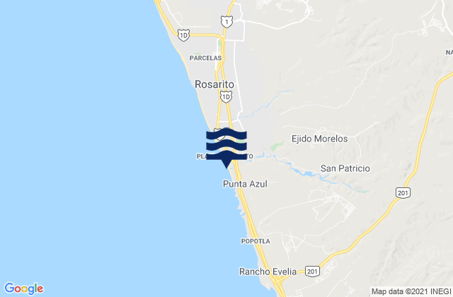 Mapa de mareas Los Valles, Mexico