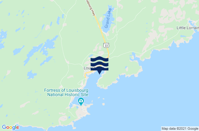 Mapa de mareas Louisbourg, Canada