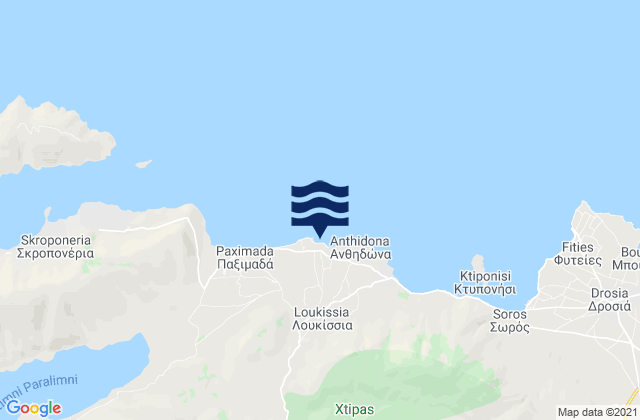 Mapa de mareas Loukísia, Greece