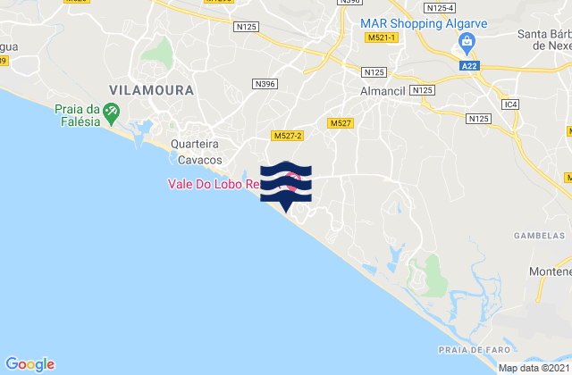 Mapa de mareas Loulé, Portugal