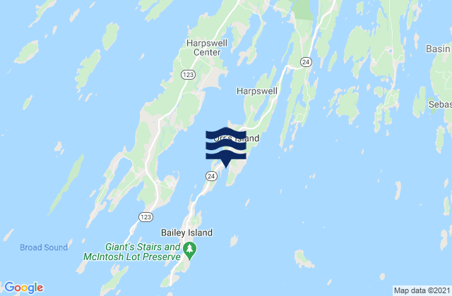 Mapa de mareas Lowell Cove, Orrs Island, United States
