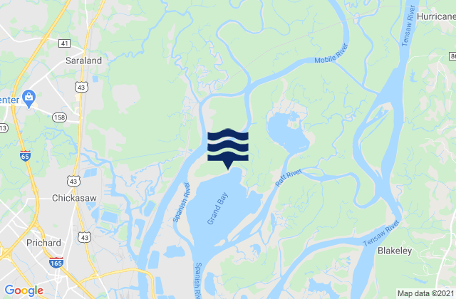 Mapa de mareas Lower Bryant Landing, Tensay River, United States