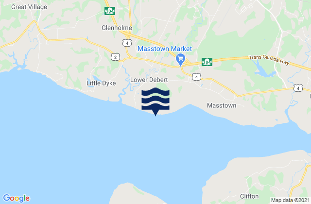 Mapa de mareas Lower Debert Beach, Canada
