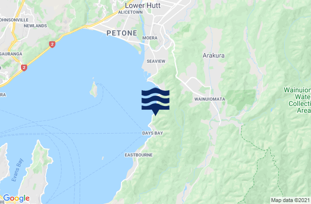 Mapa de mareas Lower Hutt City, New Zealand