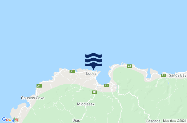 Mapa de mareas Lucea, Jamaica