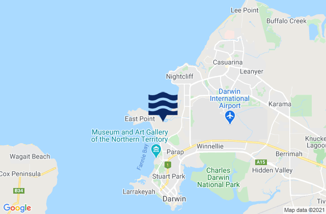 Mapa de mareas Ludmilla, Australia