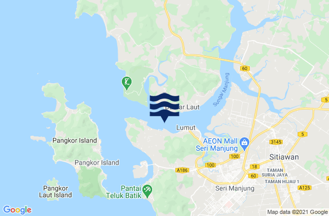Mapa de mareas Lumut Dinding River, Malaysia