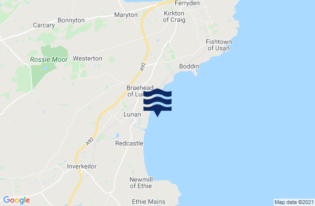 Mapa de mareas Lunan Bay, United Kingdom