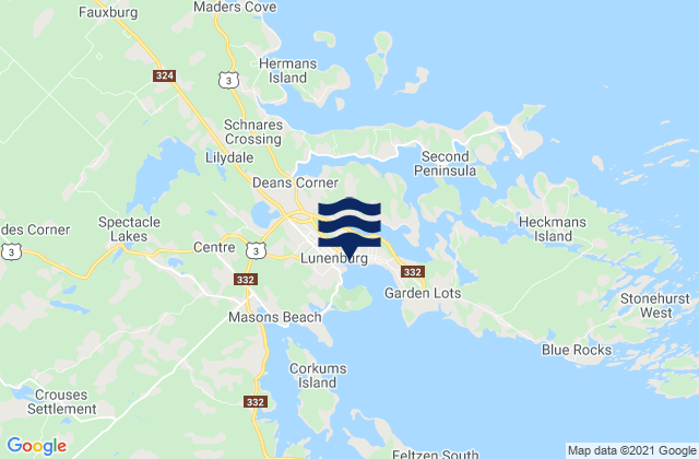 Mapa de mareas Lunenburg, Canada