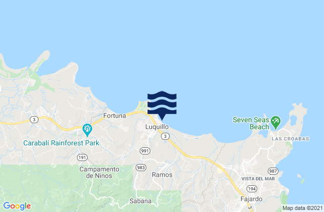 Mapa de mareas Luquillo, Puerto Rico