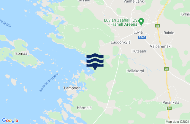 Mapa de mareas Luvia, Finland