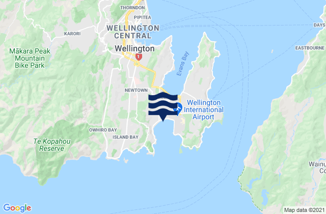 Mapa de mareas Lyall Bay, New Zealand