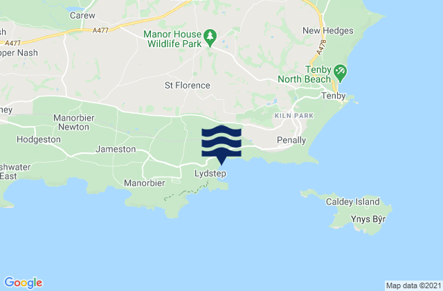 Mapa de mareas Lydstep Beach, United Kingdom