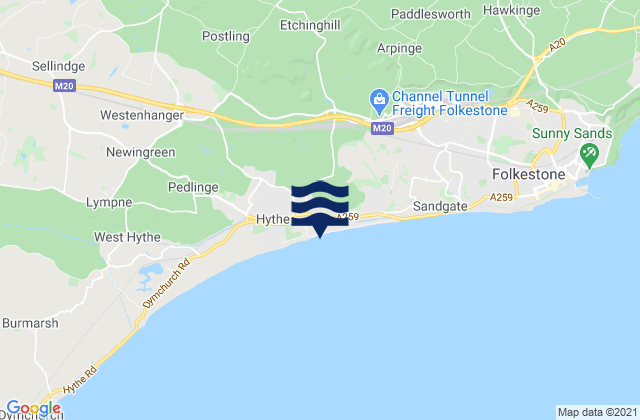 Mapa de mareas Lyminge, United Kingdom