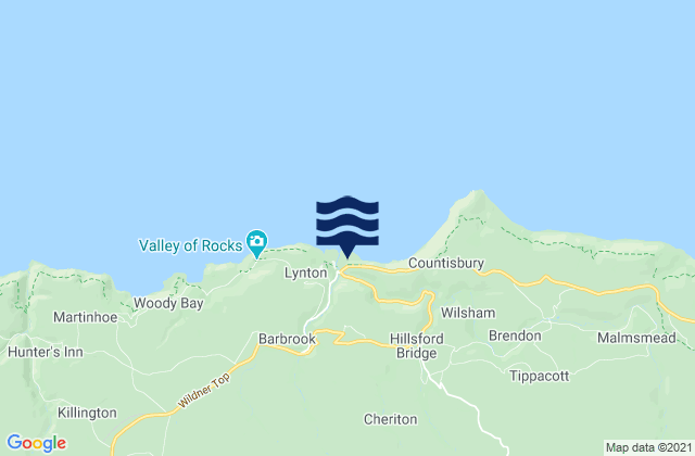 Mapa de mareas Lynmouth Beach, United Kingdom