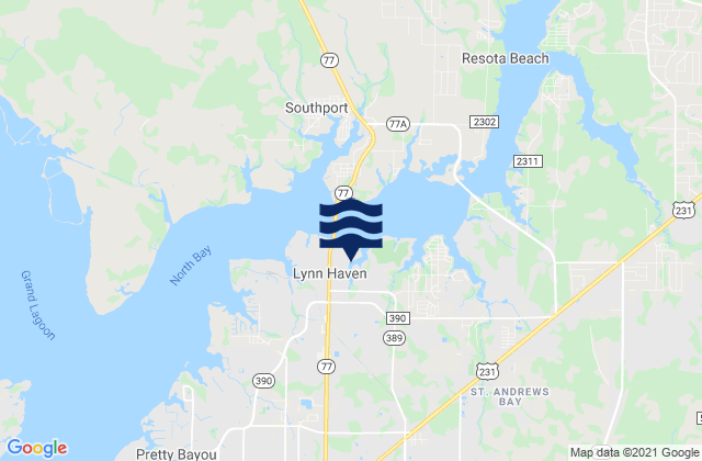 Mapa de mareas Lynn Haven, United States
