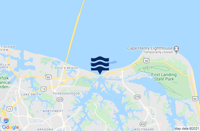Mapa de mareas Lynnhaven Inlet, United States