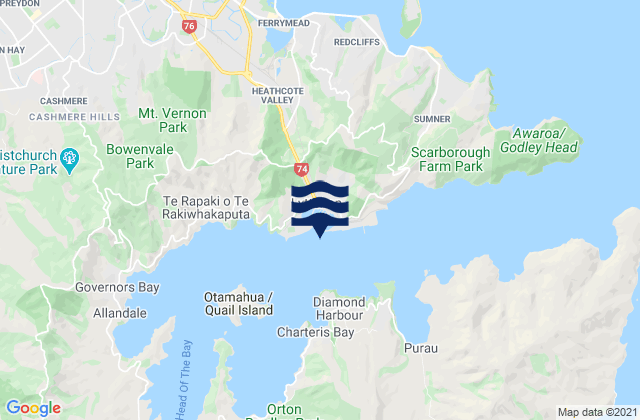 Mapa de mareas Lyttelton, New Zealand