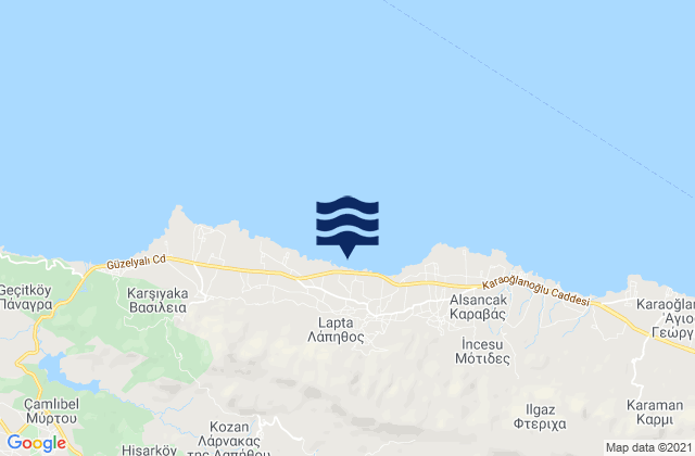 Mapa de mareas Lápithos, Cyprus