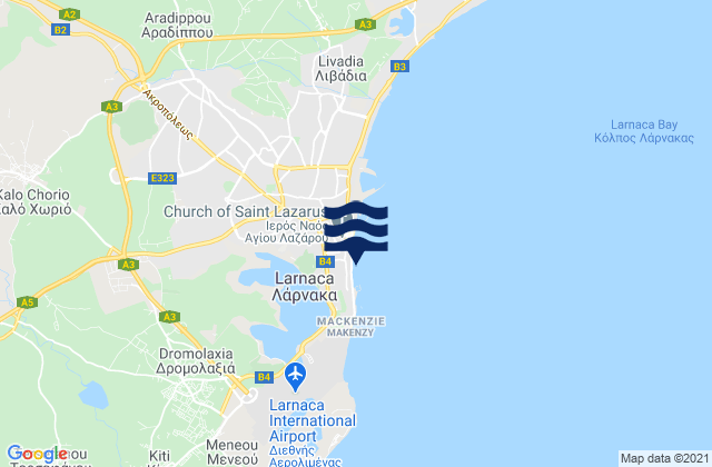 Mapa de mareas Lárnaka, Cyprus
