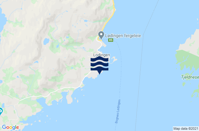 Mapa de mareas Lødingen, Norway
