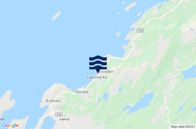 Mapa de mareas Løpsmarka, Norway