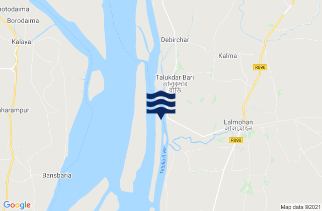 Mapa de mareas Lālmohan, Bangladesh