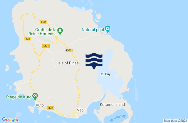 Mapa de mareas L’Île des Pins, New Caledonia