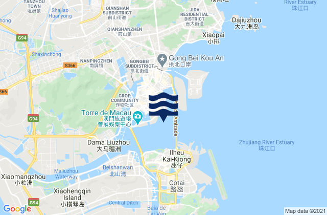 Mapa de mareas Macao