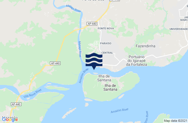 Mapa de mareas Macapa Amazon River, Brazil