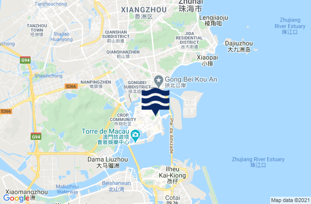 Mapa de mareas Macau, Macao