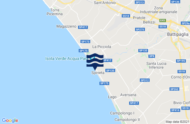 Mapa de mareas Macchia, Italy