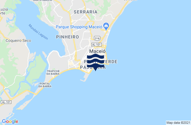 Mapa de mareas Macei, Brazil