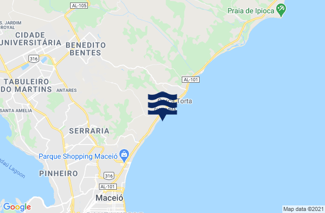 Mapa de mareas Maceió, Brazil