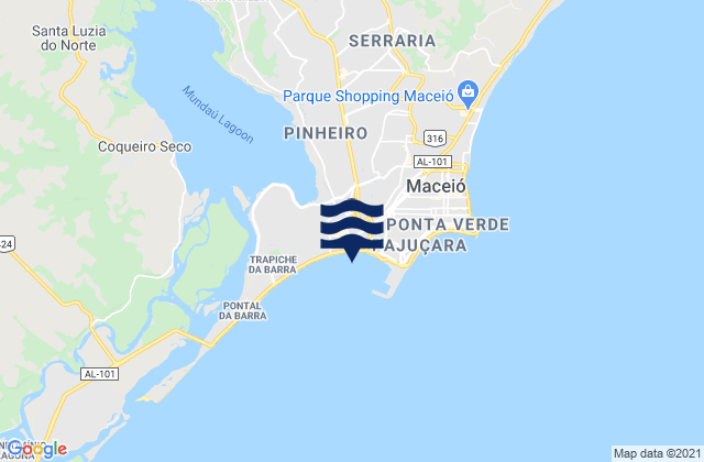Mapa de mareas Maceió, Brazil