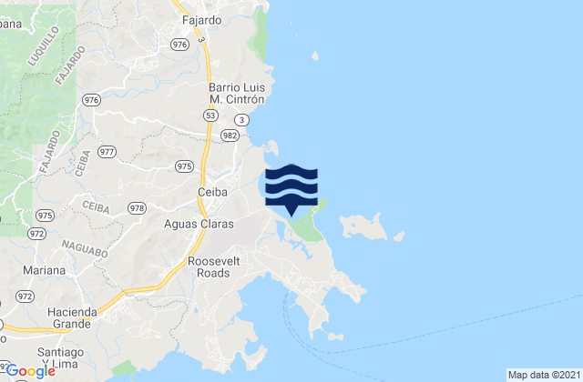 Mapa de mareas Machos Barrio, Puerto Rico