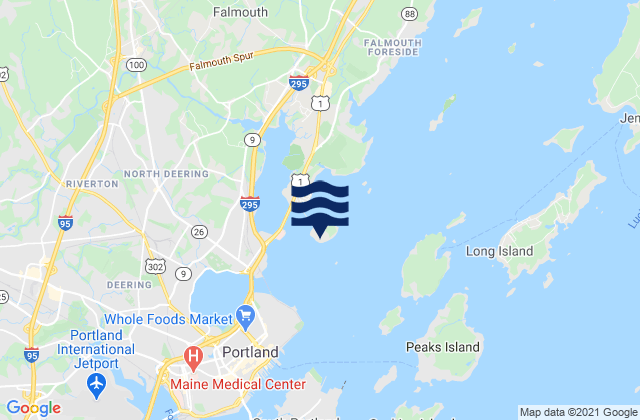 Mapa de mareas Mackworth Island, United States