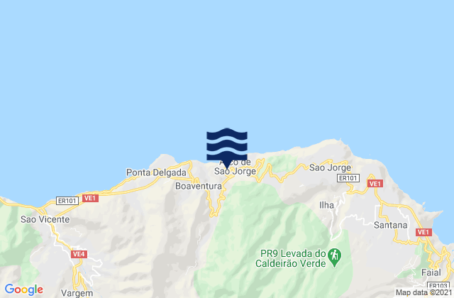 Mapa de mareas Madeira, Portugal