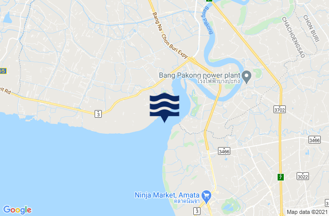 Mapa de mareas Mae Nam Bang Pakong, Thailand