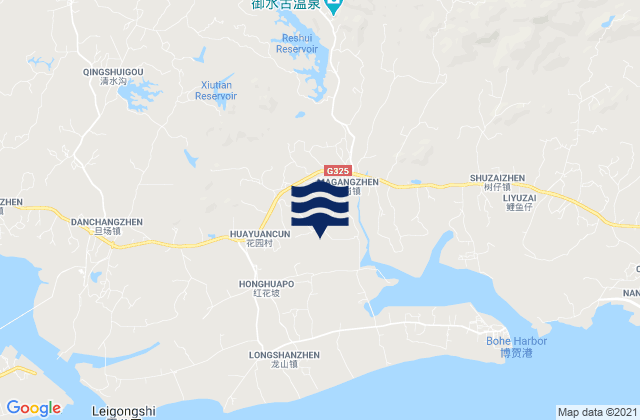 Mapa de mareas Magang, China