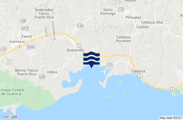 Mapa de mareas Magas Arriba, Puerto Rico