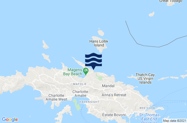 Mapa de mareas Magens Bay St. Thomas Island, U.S. Virgin Islands