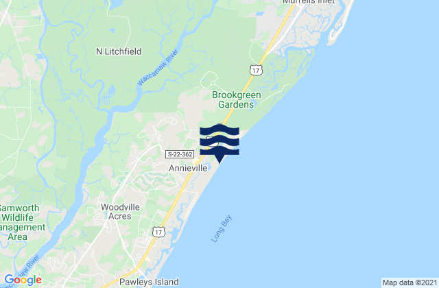 Mapa de mareas Magnolia Beach, United States