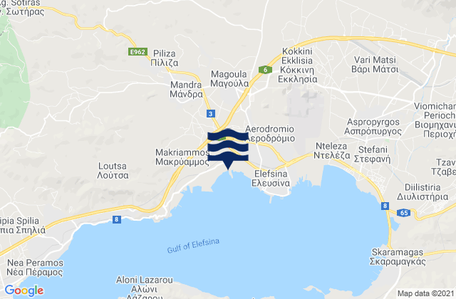 Mapa de mareas Magoúla, Greece