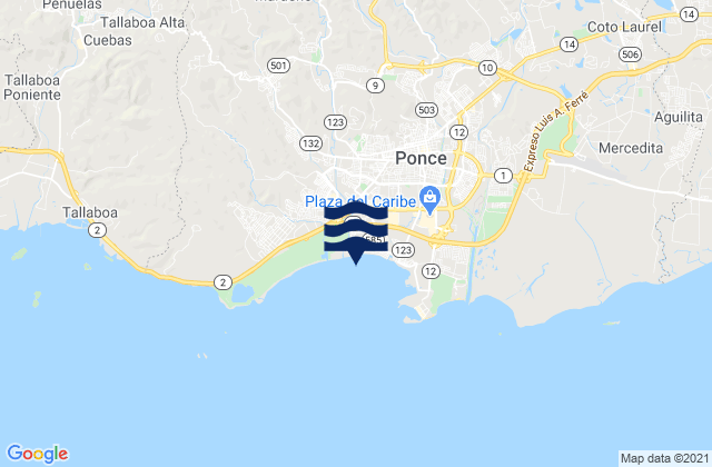 Mapa de mareas Magueyes Barrio, Puerto Rico